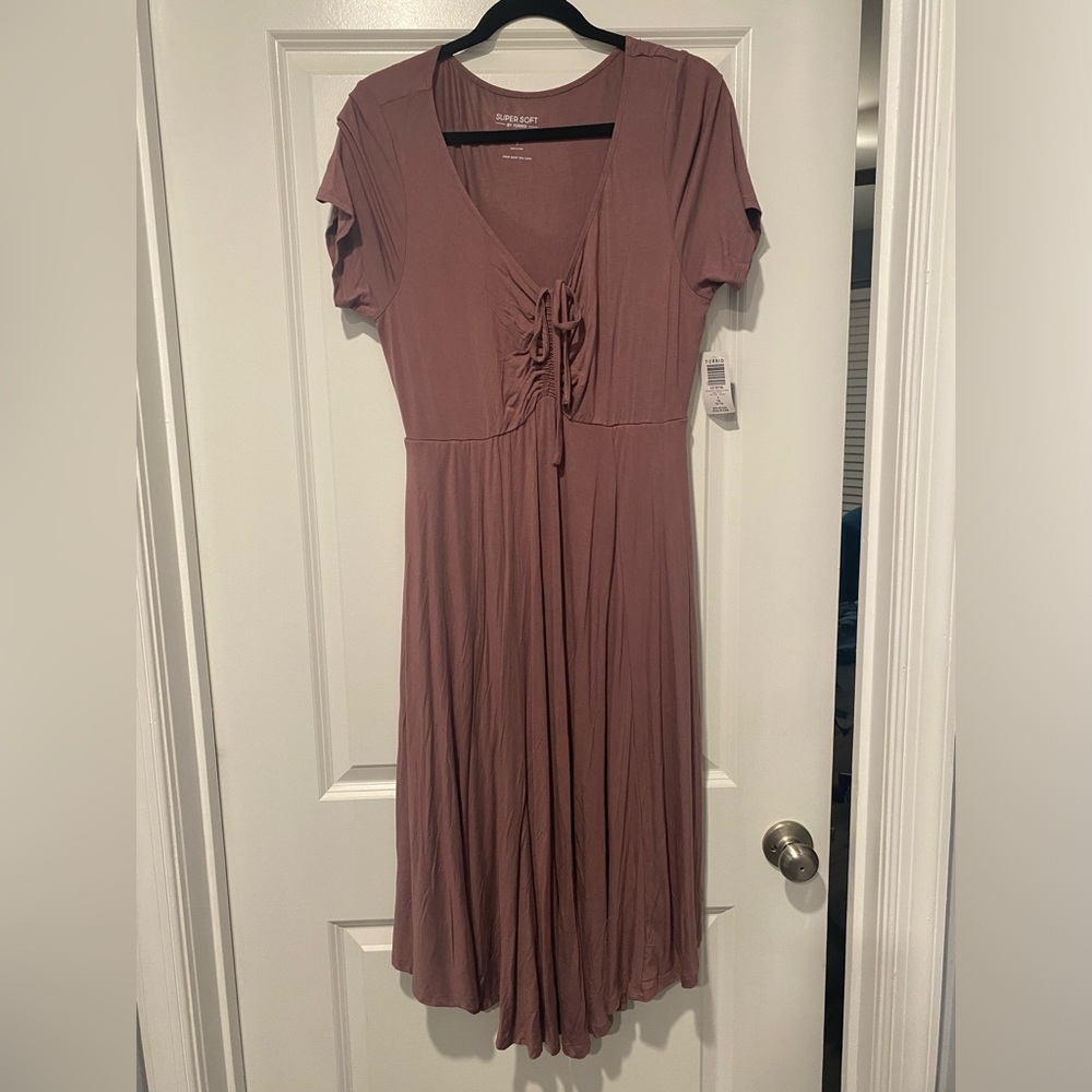 Torrid Midi Super Soft Shirred Front Dress